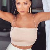Top delgado sin espalda sexy para mujer