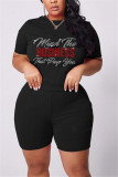Conjunto de camiseta y shorts con cuentas para mujer