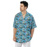 Camisa hawaiana de flores de manga corta para hombre, camisa holgada de manga corta con estampado de Hip Hop para playa, camisa informal para adultos con estampado de verano