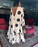 Ladies Loose Swing Polka Dot Print Dress