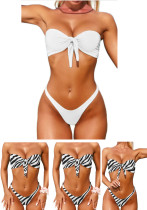 Traje de baño de dos piezas de Bikini para mujer con gorros de natación impresos personalizados