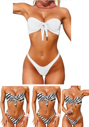 Cuffia da bagno stampata personalizzata Bikini da donna Costumi da bagno a due pezzi