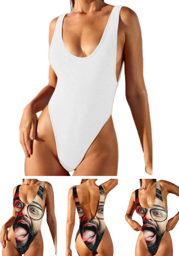 Fato de banho personalizado para rosto Fatos de banho de peça única biquíni feminino roupa de banho de peça única