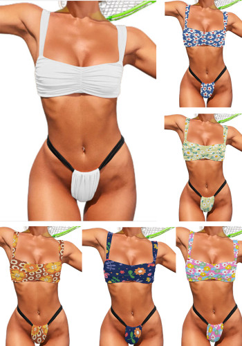 Custom Silicone Caps Women's Bikini Two Pieces Swimwear