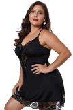 Lencería sexy Tentación Pijamas sexy Camisón de talla grande Vestido de tirantes de mujer sexy