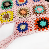 Gancho de mano puro mezcla de colores aleatorios sin posicionamiento Bolso de retazos bolso de estilo étnico