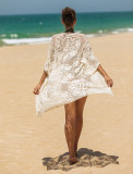 Bikini de malla de encaje para mujer con cárdigan Cobertura de playa estilo vacaciones