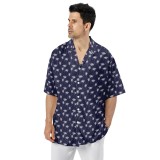 Hawaiian Flower Shirt Short Sleeve Men Loose Beach Hip Hop Print Short Sleeve Summer Print Casual Adult Shirt