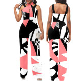 Sexy Fashion Digital Printing Sleeveless Ladies Jumpsuit