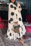 Ladies Loose Swing Polka Dot Print Dress