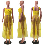 Women's Sexy Camisole Mesh Patchwork Dress
