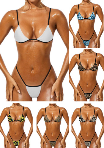 Benutzerdefinierter Druck-Badeanzug-Frauen-Bikini-zweiteilige Badebekleidung