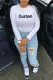 Customize Printed Round Neck Long Sleeve T-Shirt