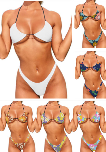 Kundenspezifische Badeanzüge mit dem Bikini-zweiteiligen Badeanzug der Gesicht-Frauen