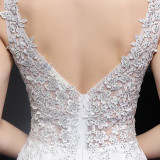 Elegantes Spitze-Diamant-formales Partei-Kleid-Braut-langes Meerjungfrau-Abend-Kleid