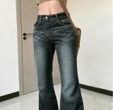 Bell Bottom Jeans Women's Stretch Tight Fitting Bootcut Pants Women's Denim Pants
