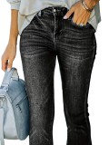 Moda Jeans Mujer Chic Slim Fit Micro Bell Bottom Denim Pantalones Largos