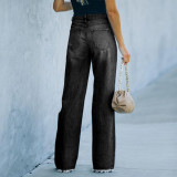 Pantalones de mezclilla de mujer Fall Street Jeans rasgados
