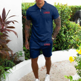 Customize Men Short Sleeve Top and Shorts Two-Piece Set