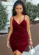 Women Sexy Solid Color Velvet Strap Dress