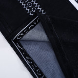 Conjunto de dos piezas de falda y top sin mangas con cuello alto y estampado de malla informal de verano para mujer