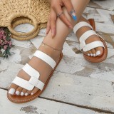 Women Round Toe Flat Slippers Beach Sandals