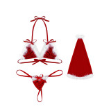 Sexy lingerie women's sexy temptation mesh Christmas girl bra set