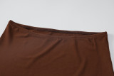 Conjunto de chaleco + falda de espalda baja con tirantes Cuello halter Ajuste ajustado Conjunto versátil Conjunto ajustado corto de dos piezas