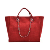 Trendy Large Capacity Portable Shoulder Messenger Chain Tote Bag