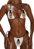 Bikini de cara personalizado sexy para mujer, trajes de baño personalizados con estampado de dos piezas con imágenes