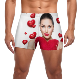 Men's custom swimsuit face printing boxer swim trunks