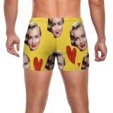 Face custom swimwear Men's boxer swim trunks with picture