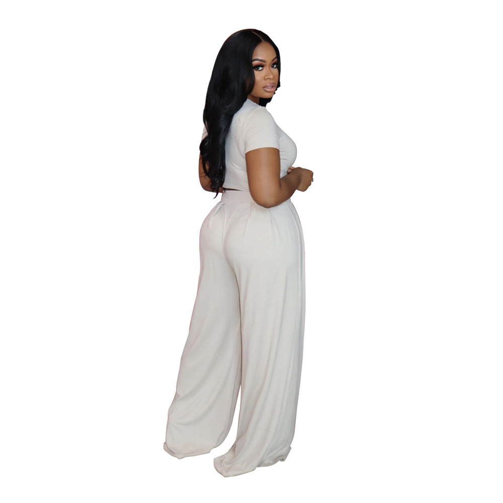 Summer Casual Solid Color One Shoulder Plus Size Dress Pants Set For Women  Sleeveless Layered Ruffle Top With Wide Leg And Loose Fit From Fourforme,  $22.27