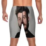 mens custom face swimwear Personalized print boxer swim trunks