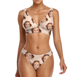women's sexy two piece custom face swim suits Personalized print bikini customizable swimwear