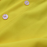 Ruffle Sleeve Crop Short turndown collar Shirt High Waist Casual Fashion pants Women's Two-piece Set