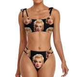 sexy two piece customize face swimwear women's Personalized print custom size swimsuits