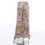 High Waist Tie Dye Straight Leg Cargo Pants Street Fashion Versatile Casual Trousers Women