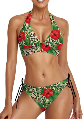 sexy zweiteiliger Halter-Badeanzug mit individuellem Druck für Frauen Personalisiertes Gesicht anpassbarer Bikini