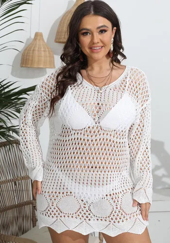 Women's Cover Up Beach Bikini Overlay Plus Size Women's Cutout Woven Sexy See-Through Dress