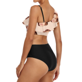 Bikini sexy con cara personalizada para mujer, traje de baño personalizado de dos piezas con cintura alta sexy para mujer con foto