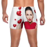 Men's custom swimsuit face printing boxer swim trunks
