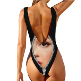 Women's Sexy custom bathing suits with face High Waist Backless one piece customizable swimsuits