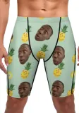 mens custom face swimwear Personalized print boxer swim trunks