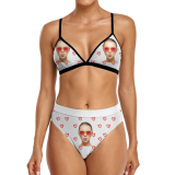 women's custom face swimsuits Personalized custom bikini sexy printing two piece swimwear