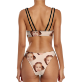 women's sexy two piece custom face swim suits Personalized print bikini customizable swimwear