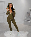 Customize Women Casual Solid Hoodies and Pant Two-Piece Set