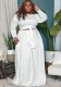 Customize Plus Size Women Casual Long Sleeve Top and Skirt Two-Piece Set with Pockets