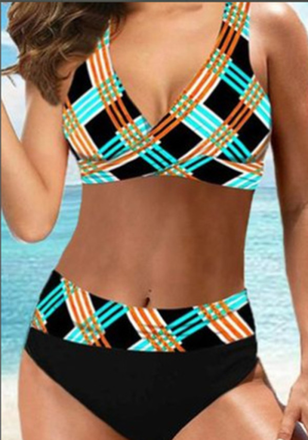 Traje de baño de triángulo de dos piezas vintage Bikini de playa sexy para niñas