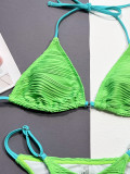 Swimsuit Solid Color Bikini Women Two Pieces Triangle Swimwear